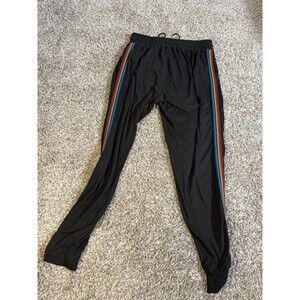 Black Jogger Pants Rainbow Side Stripe Athletic Track Pants XL